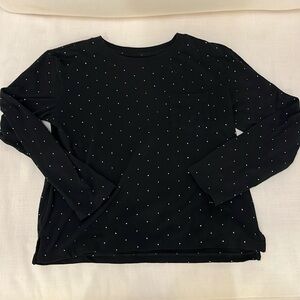 New Gap sparkle polka dot black shirt